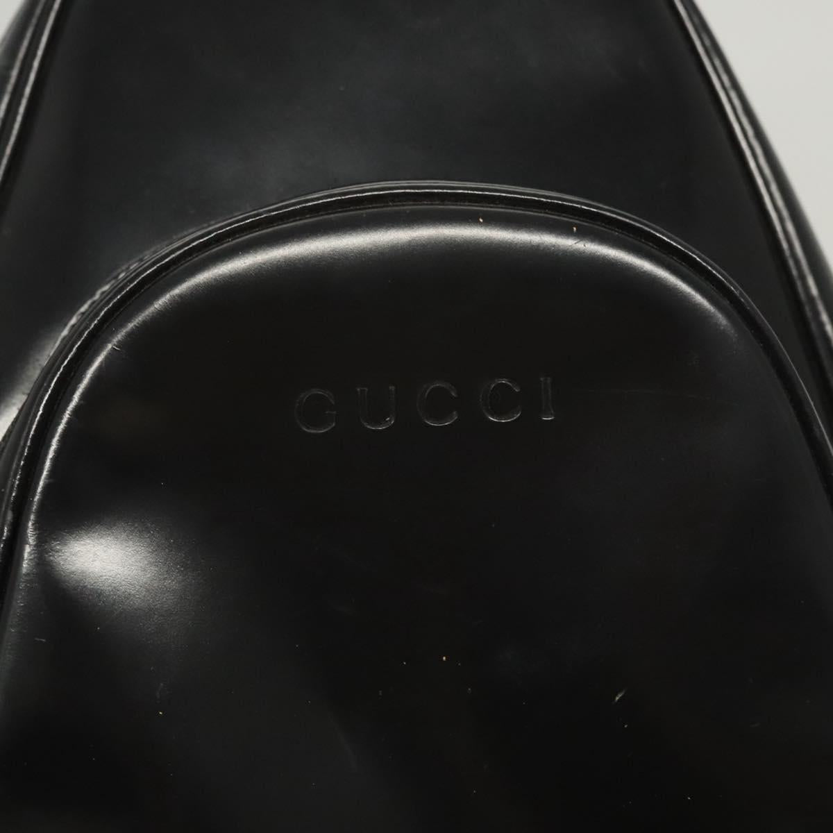 GUCCI Bamboo Body Bag Patent leather Black Gold Auth ep8958
