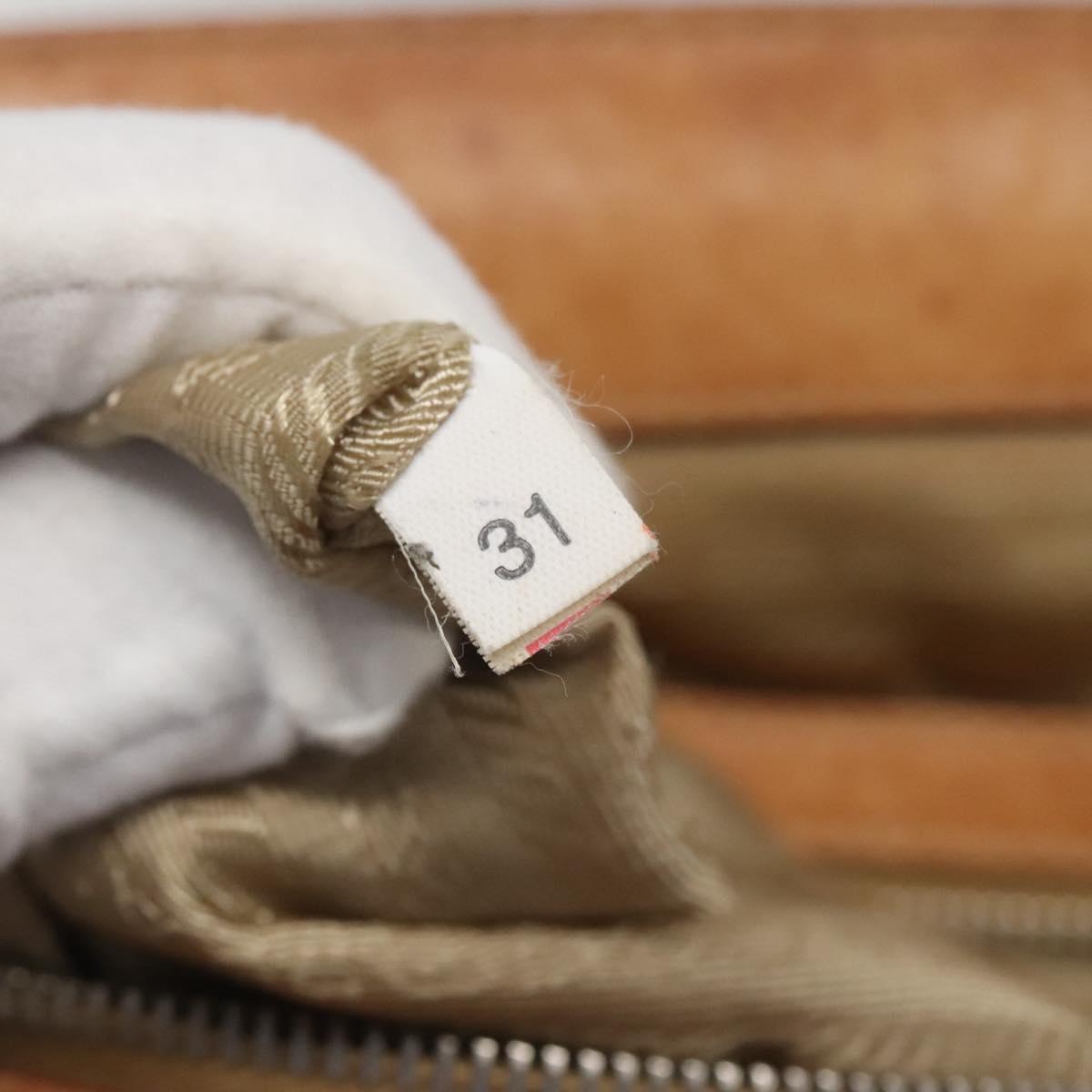 PRADA Tote Bag Canvas Beige Silver Auth ep8959