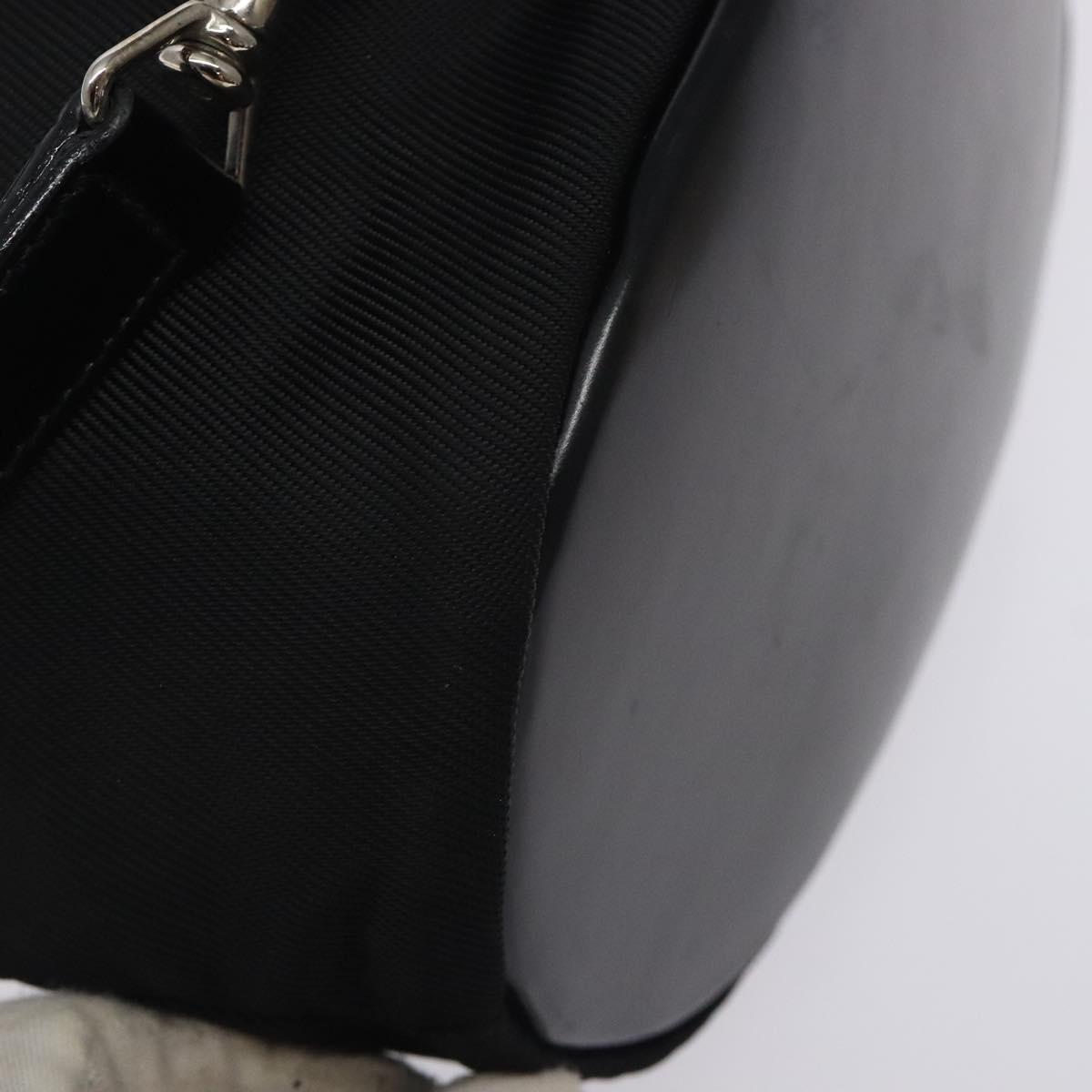 GUCCI Bamboo Hand Bag Nylon 2way Black Silver 003 2854 0060 5 Auth ep8968