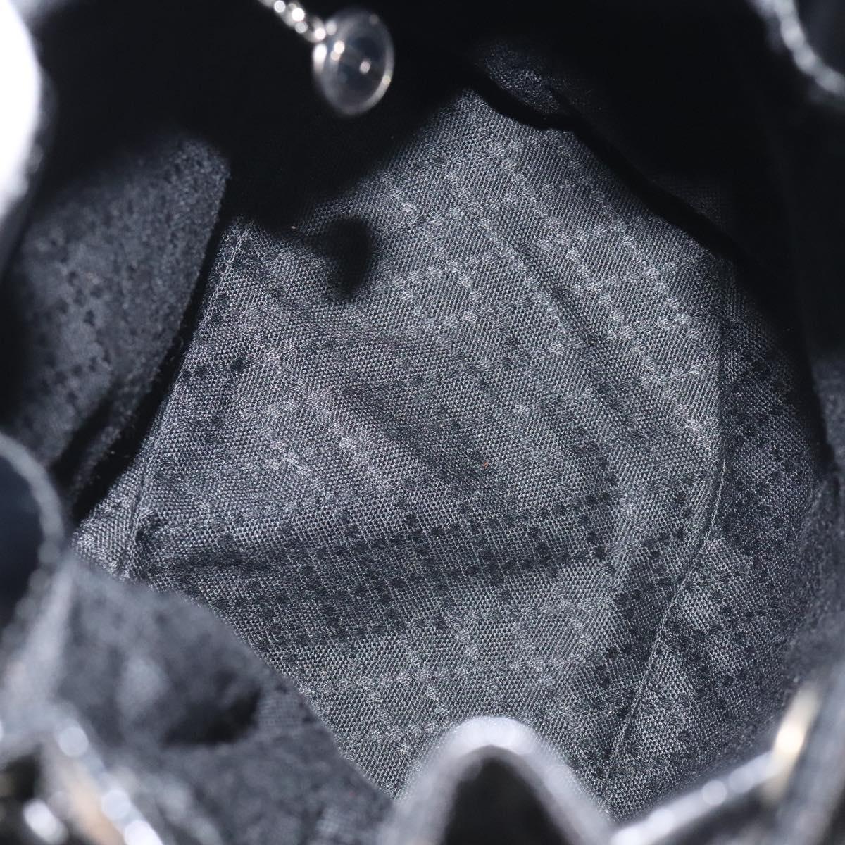 GUCCI Bamboo Hand Bag Nylon 2way Black Silver 003 2854 0060 5 Auth ep8968