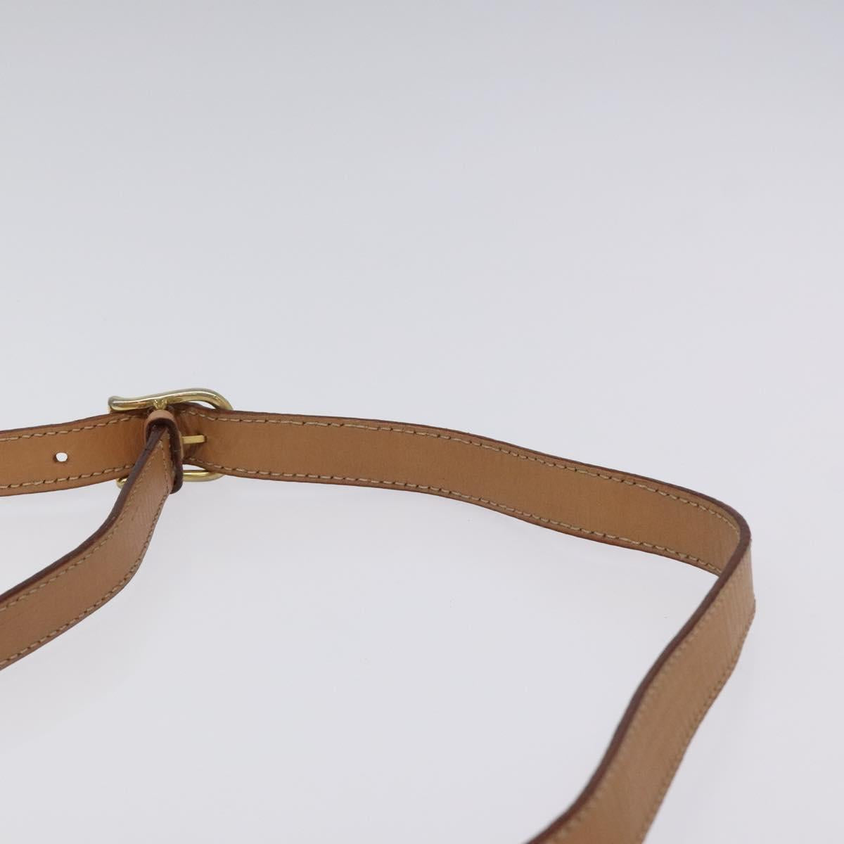CELINE Macadam Canvas Shoulder Bag PVC Leather Brown Gold Auth ep8986