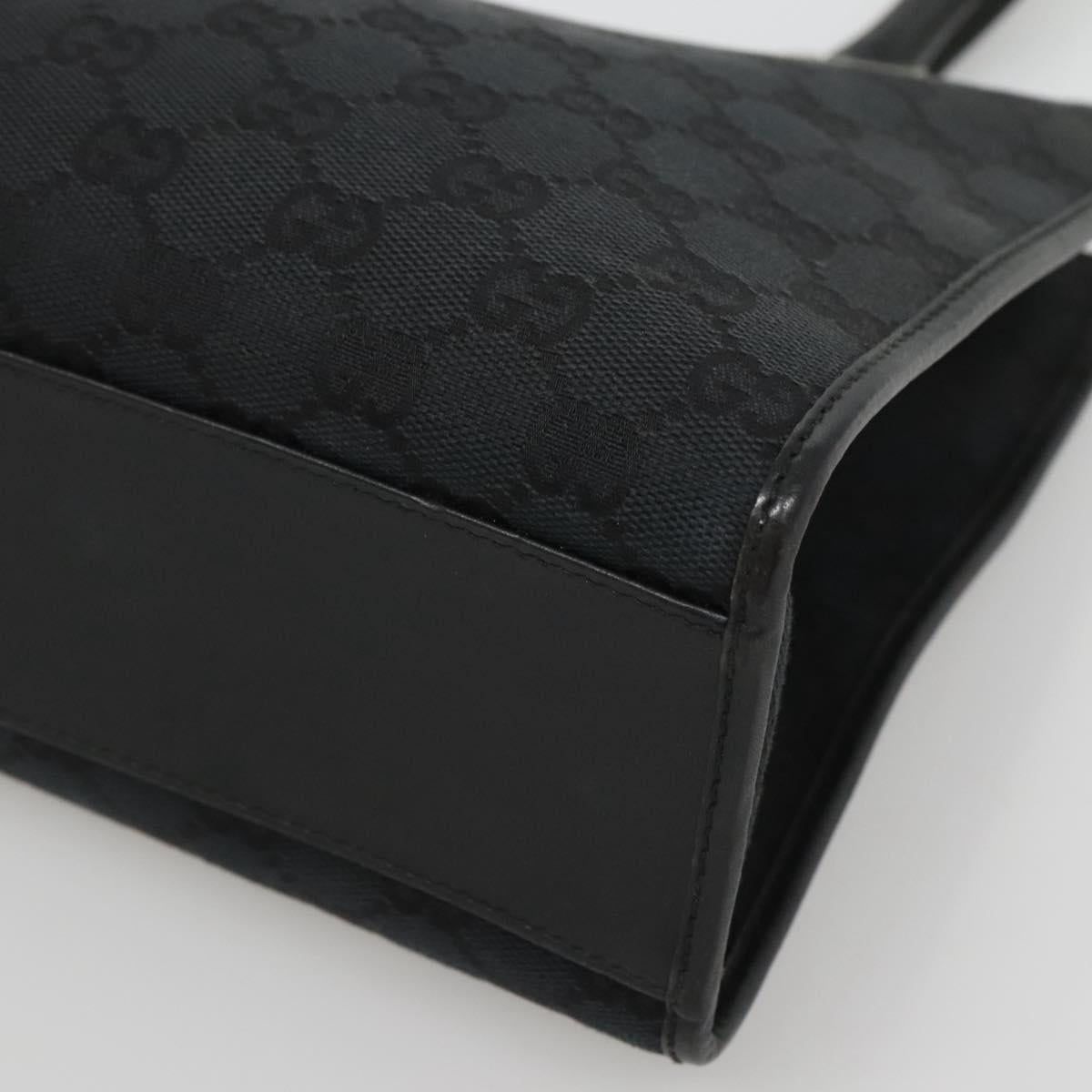 GUCCI GG Canvas Jackie Hand Bag Black Silver 002 1073 Auth ep8992