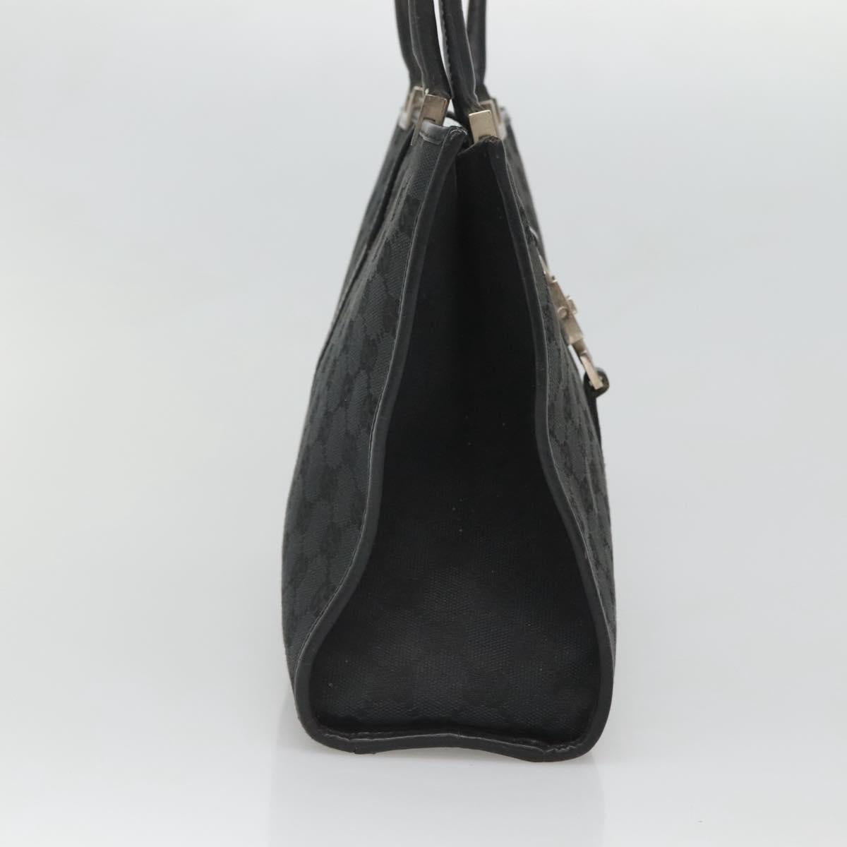 GUCCI GG Canvas Jackie Hand Bag Black Silver 002 1073 Auth ep8992