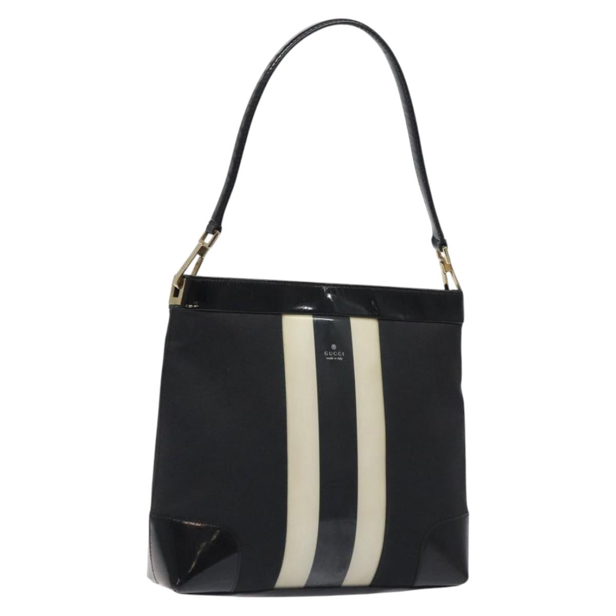 GUCCI Shoulder Bag Canvas Gold Black 001 4231 001998 Auth ep9008