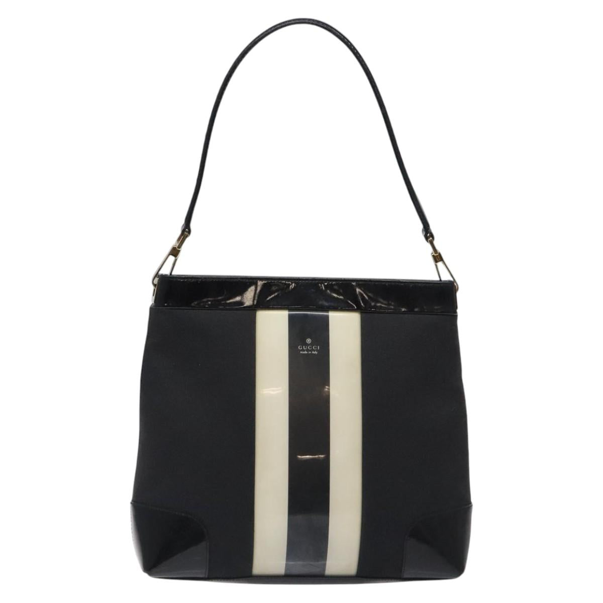 GUCCI Shoulder Bag Canvas Gold Black 001 4231 001998 Auth ep9008