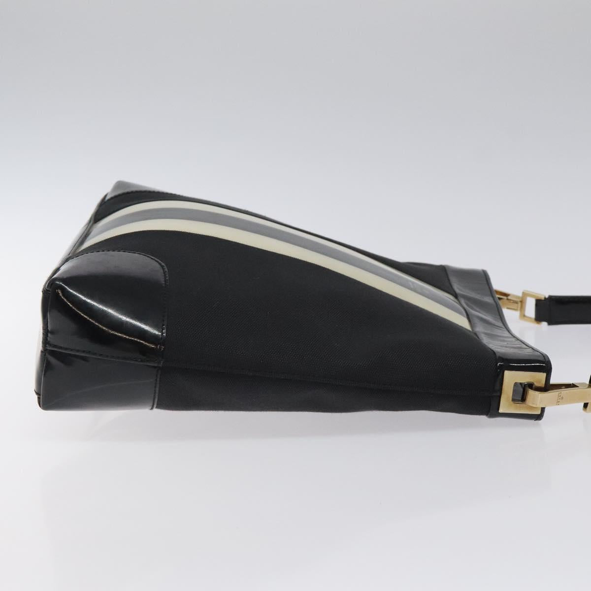 GUCCI Shoulder Bag Canvas Gold Black 001 4231 001998 Auth ep9008