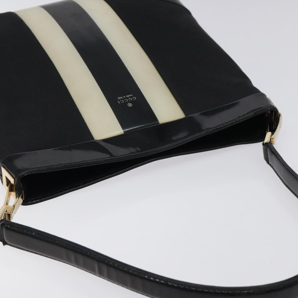 GUCCI Shoulder Bag Canvas Gold Black 001 4231 001998 Auth ep9008