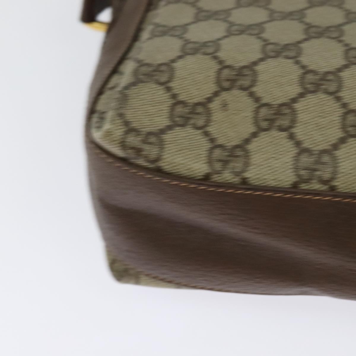 GUCCI GG Supreme Web Sherry Line Bag PVC Beige Gold 164 02 084 Auth ep9049