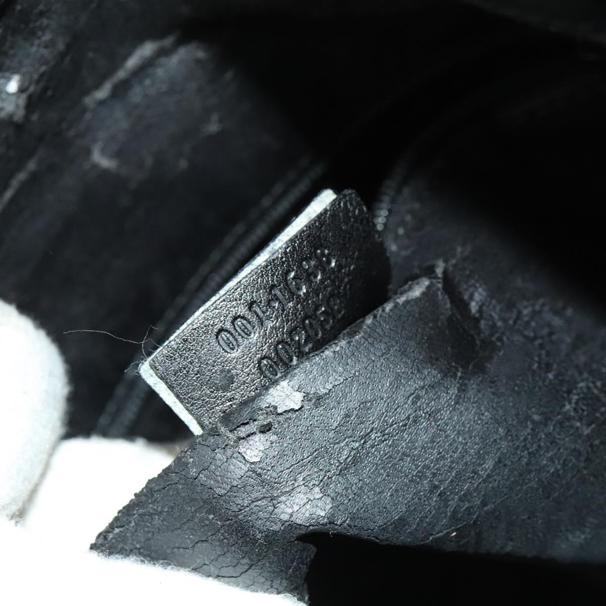 GUCCI Bamboo Hand Bag Leather 2way Black Gold 001 1638 Auth ep9053