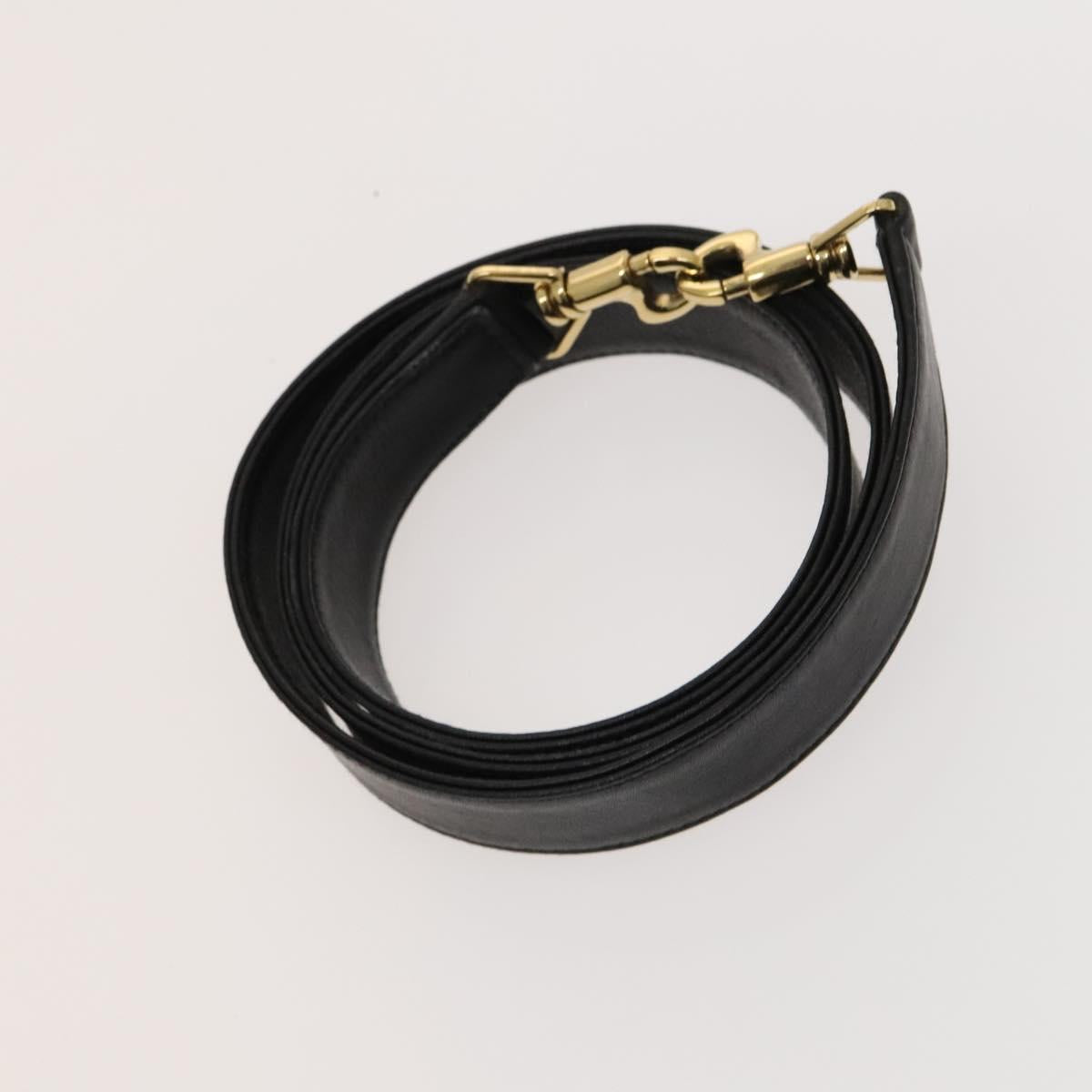 GUCCI Bamboo Hand Bag Leather 2way Black Gold 001 1638 Auth ep9053