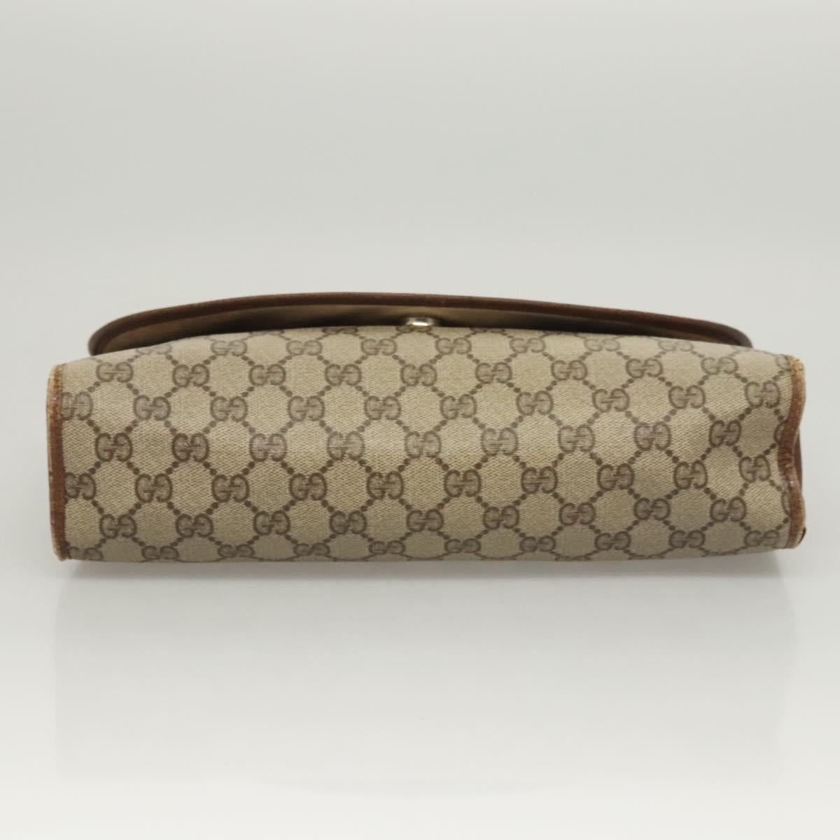 GUCCI GG Supreme Web Sherry Line Clutch Bag PVC Beige 89 01 031 Auth ep9056