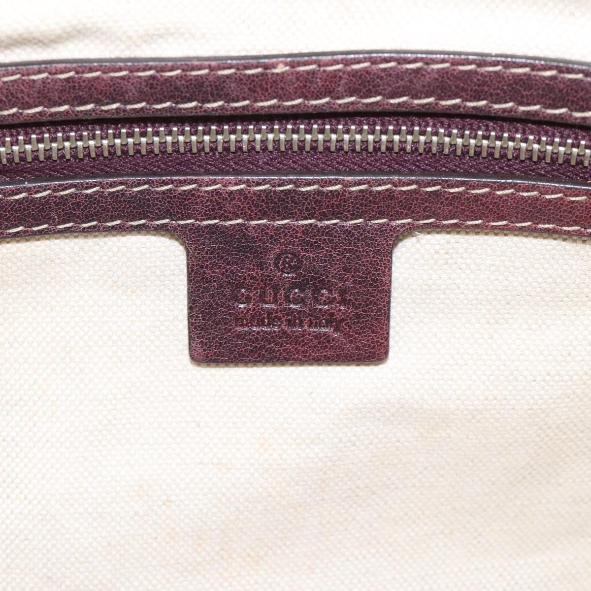GUCCI Shoulder Bag Leather Brown Silver 247400 Auth ep9062