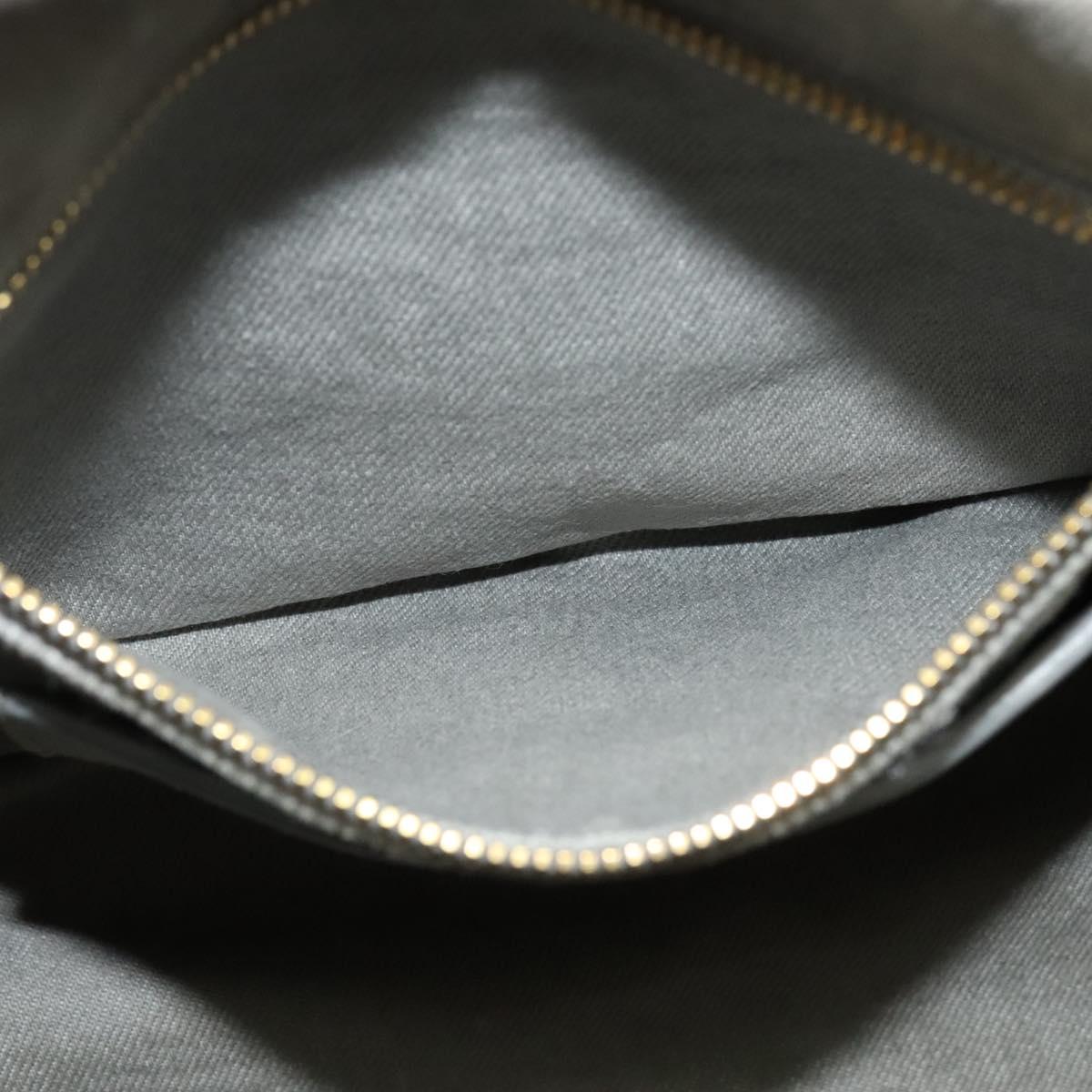 PRADA Canapa MM Hand Bag Canvas Gray Gold Auth ep9063