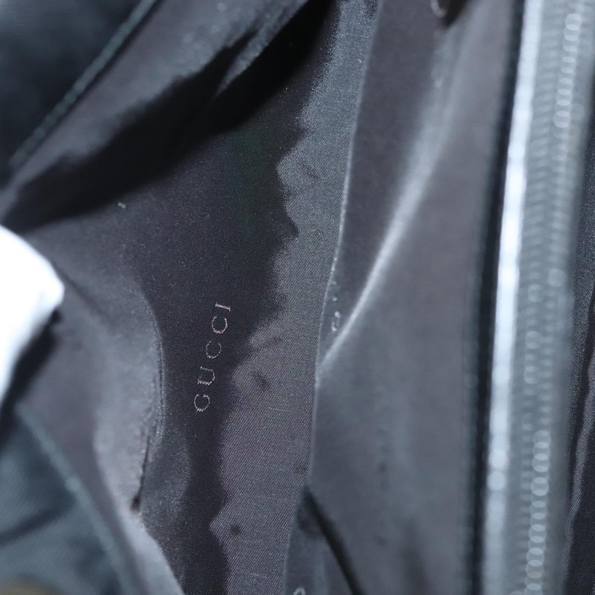 GUCCI Bamboo Hand Bag Nylon Black Silver 032 1016 Auth ep9066