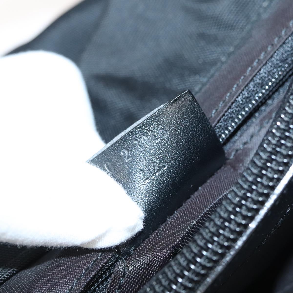 GUCCI Bamboo Hand Bag Nylon Black Silver 032 1016 Auth ep9066