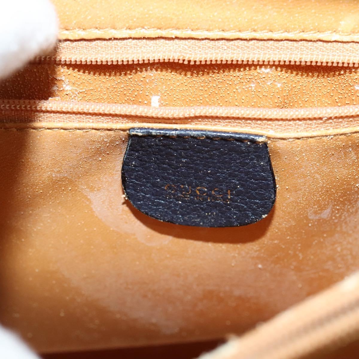 GUCCI Bamboo Hand Bag Suede Navy Gold 002 1186 0260 Auth ep9069