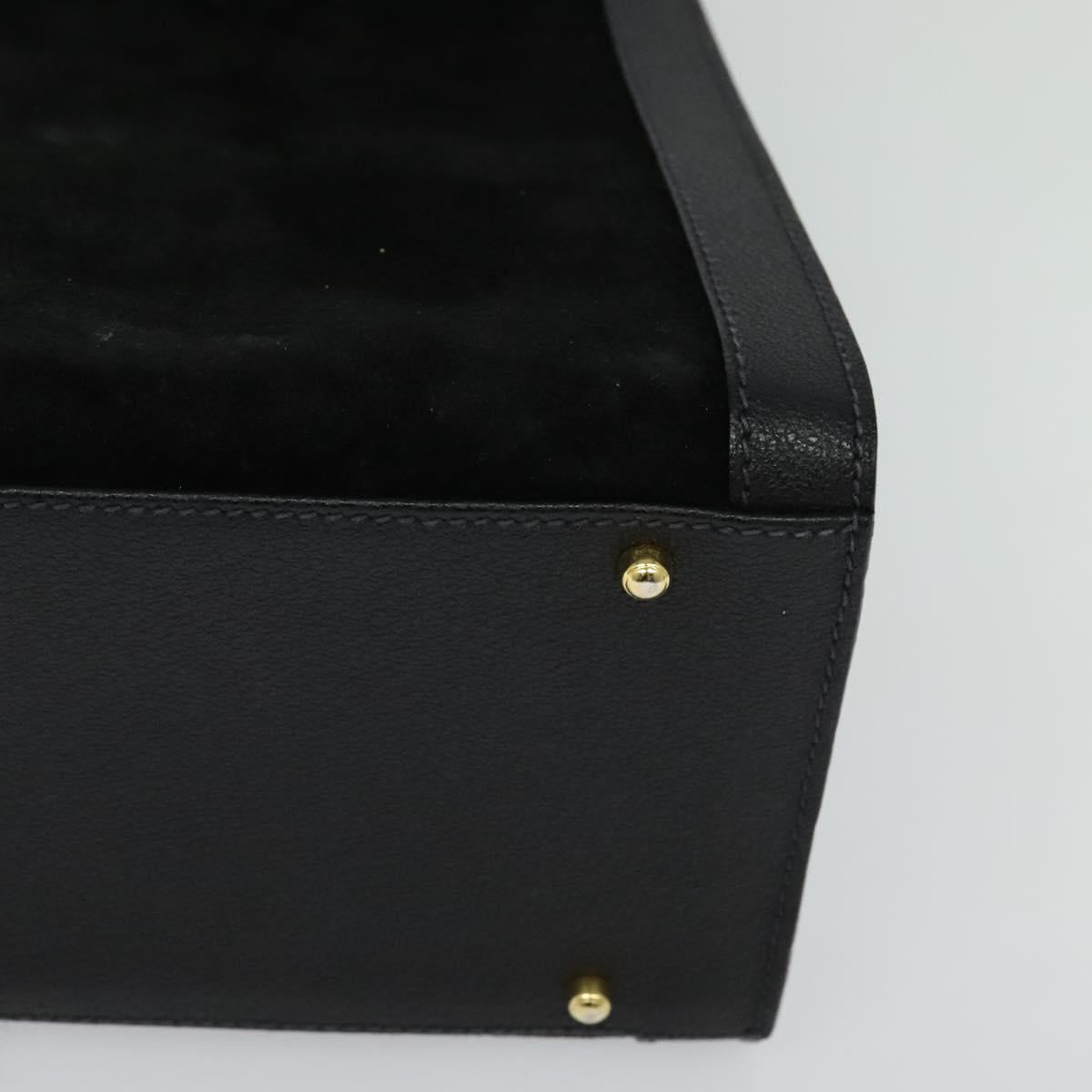 GUCCI Bamboo Hand Bag Suede Black Gold 002 1095 0260 Auth ep9070