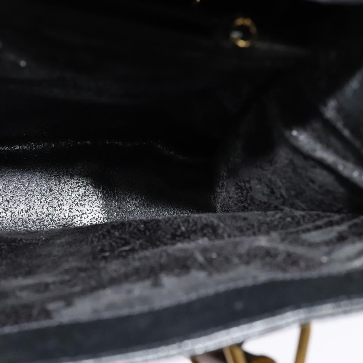 GUCCI Bamboo Hand Bag Suede Black Gold 002 1095 0260 Auth ep9070