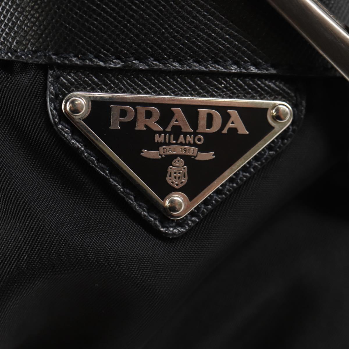 PRADA Shoulder Bag Nylon Black Silver Auth ep9086V