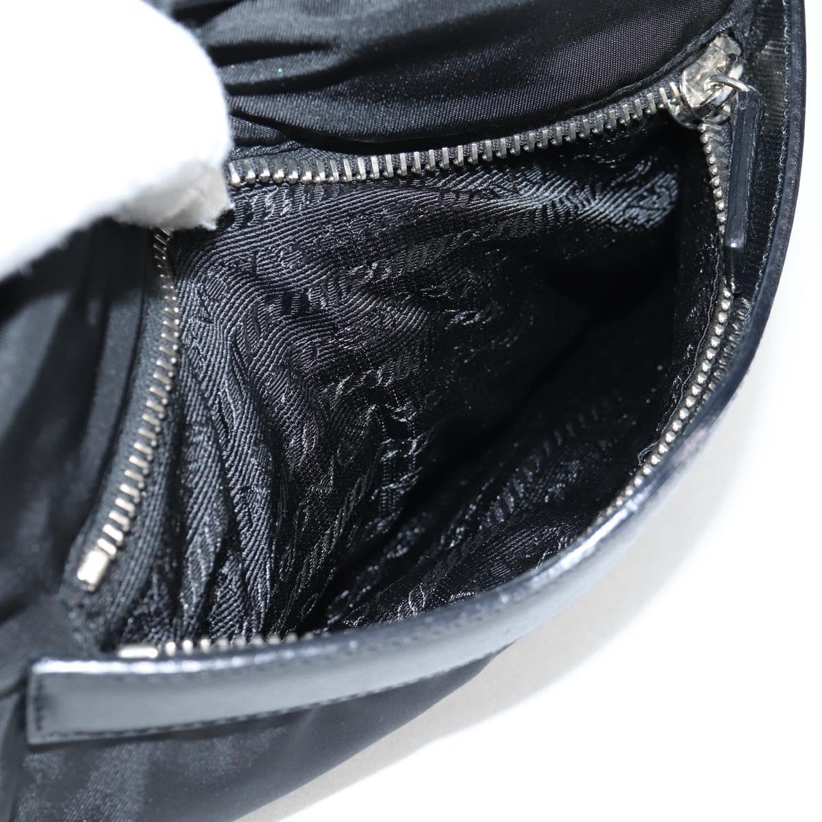 PRADA Shoulder Bag Nylon Black Silver Auth ep9086V