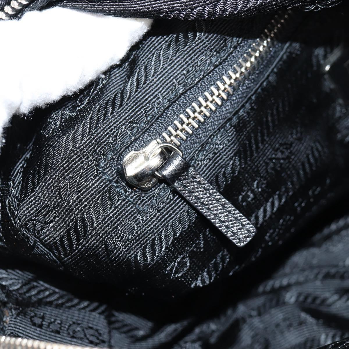 PRADA Shoulder Bag Nylon Black Silver Auth ep9086V