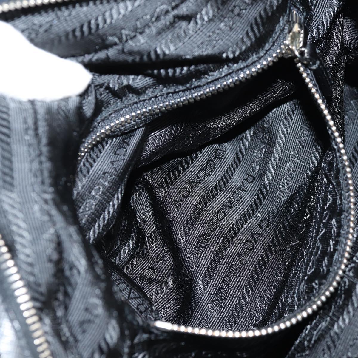 PRADA Shoulder Bag Nylon Black Silver Auth ep9086V