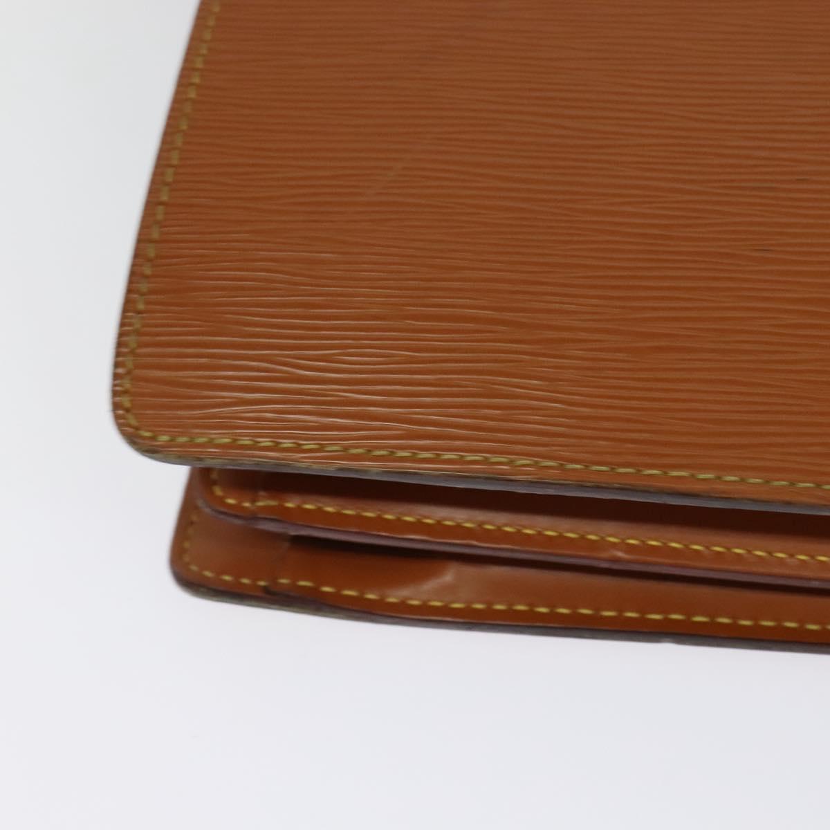 LOUIS VUITTON Epi Serviette Fermoir Business Bag Zipangu Gold M54358 Auth ep9100