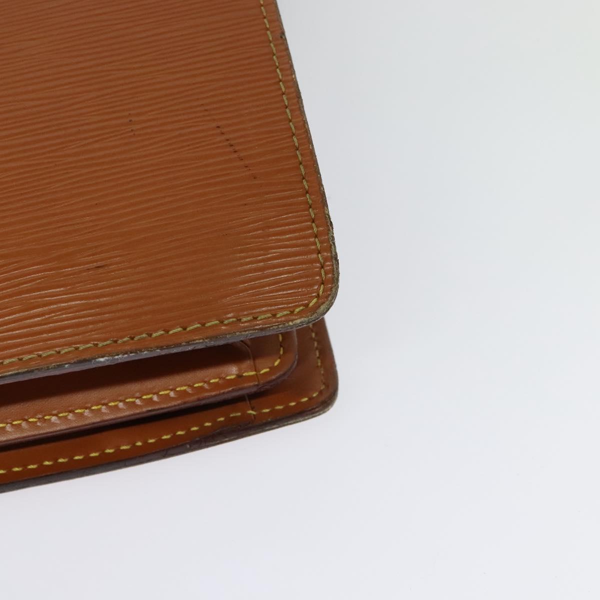 LOUIS VUITTON Epi Serviette Fermoir Business Bag Zipangu Gold M54358 Auth ep9100