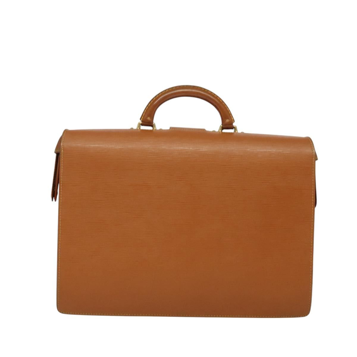 LOUIS VUITTON Epi Serviette Fermoir Business Bag Zipangu Gold M54358 Auth ep9100