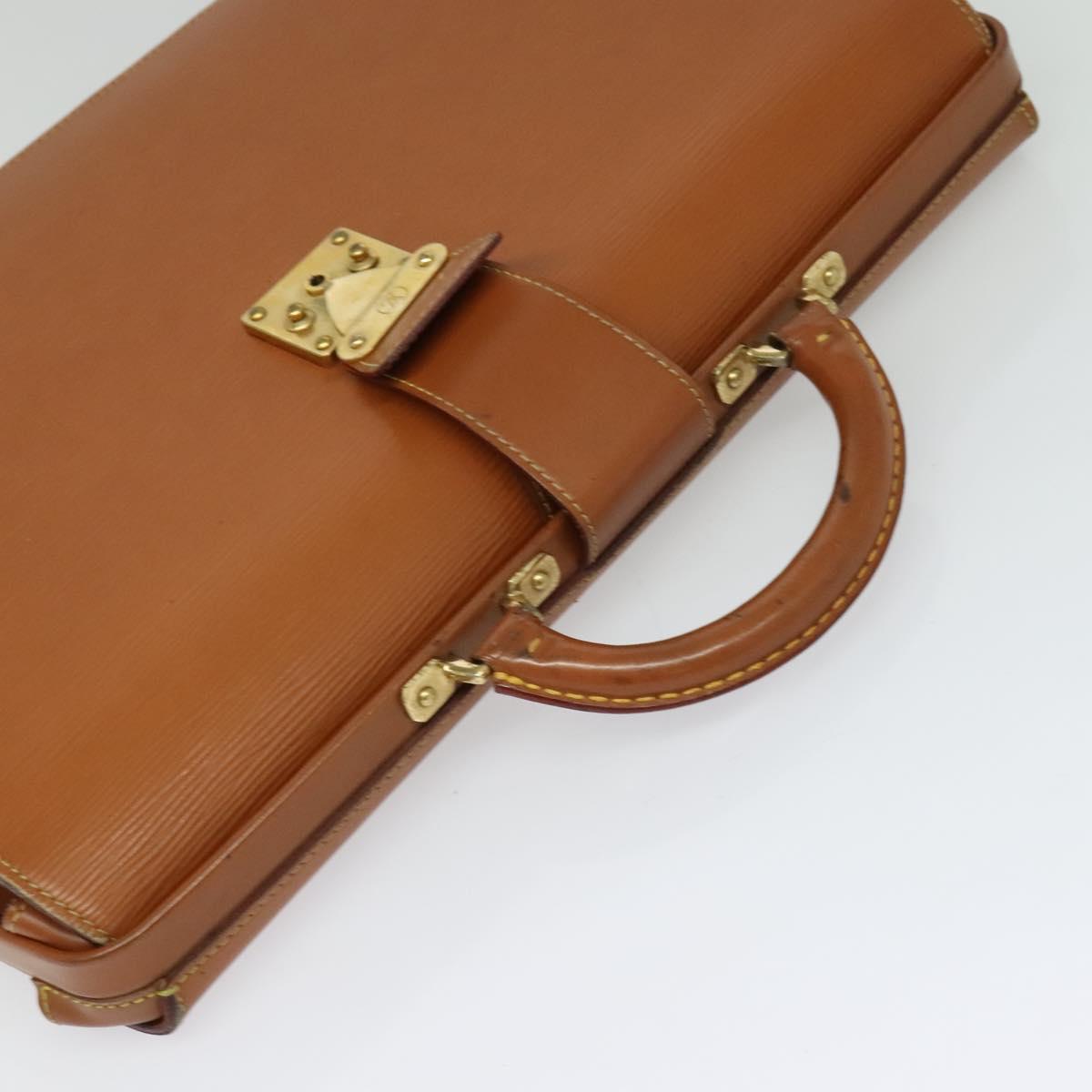 LOUIS VUITTON Epi Serviette Fermoir Business Bag Zipangu Gold M54358 Auth ep9100