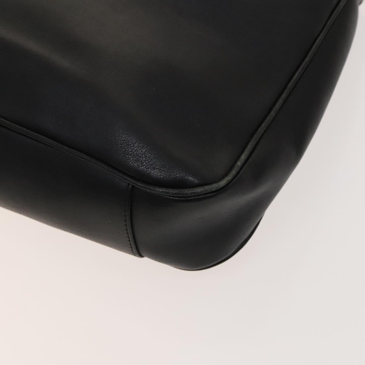 GUCCI Bamboo Hand Bag Leather 2way Black Gold 001 1638 2615 Auth ep9101