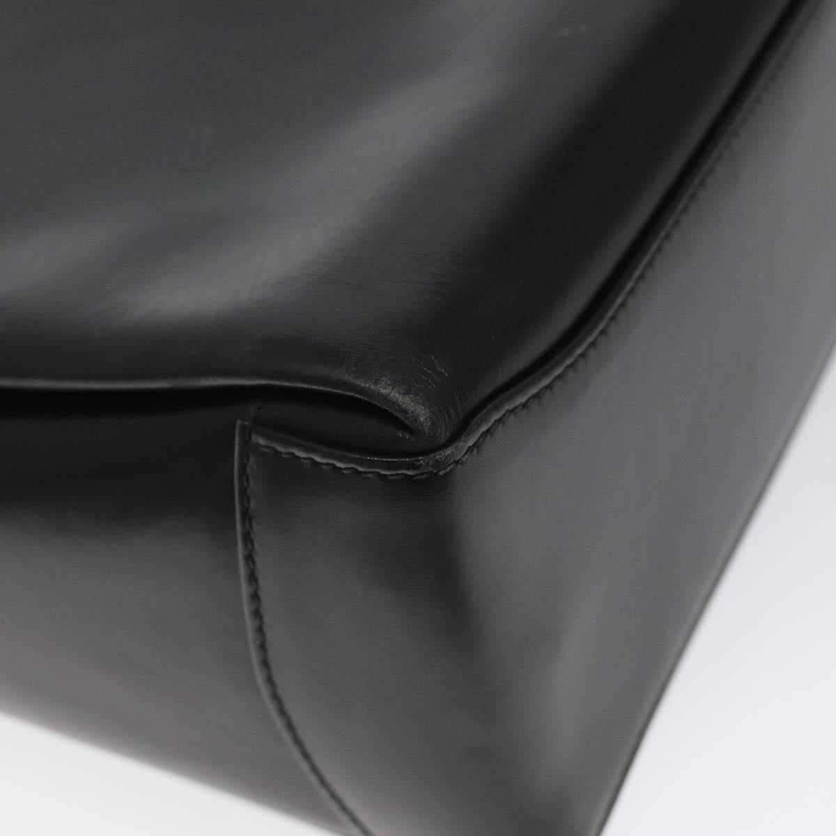 GUCCI Hand Bag Leather Black Gold 26 000 907 Auth ep9106