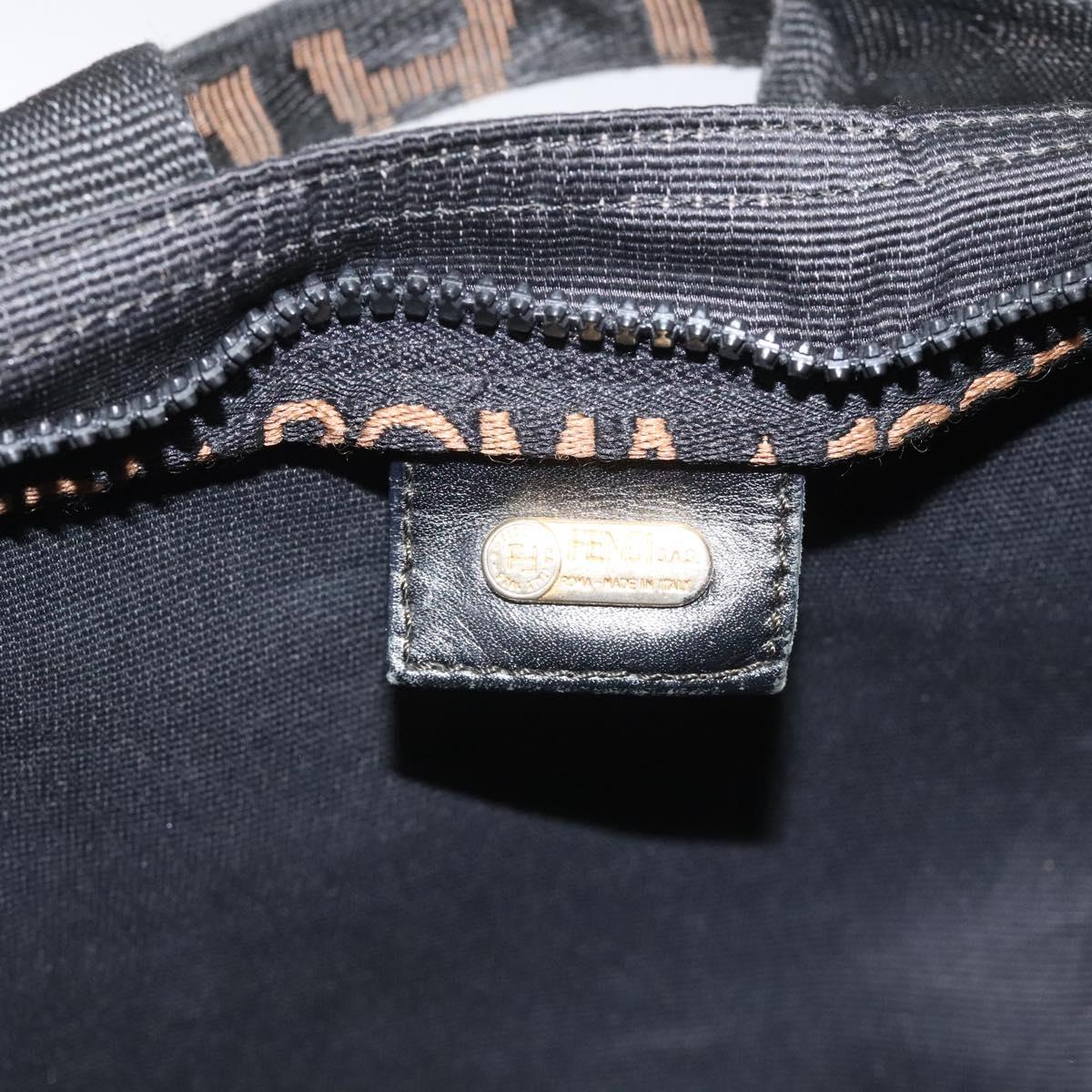 FENDI Hand Bag Nylon Black Gold Auth ep9113