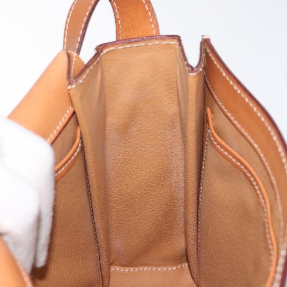 CELINE Macadam Canvas Shoulder Bag Beige Gold Auth ep9122