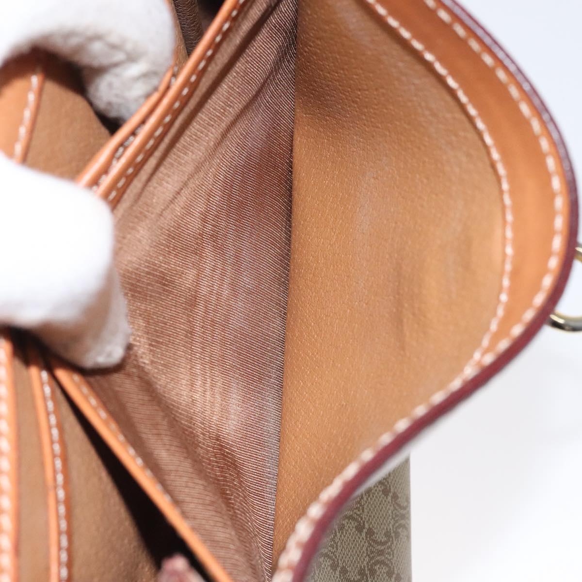 CELINE Macadam Canvas Shoulder Bag Beige Gold Auth ep9122