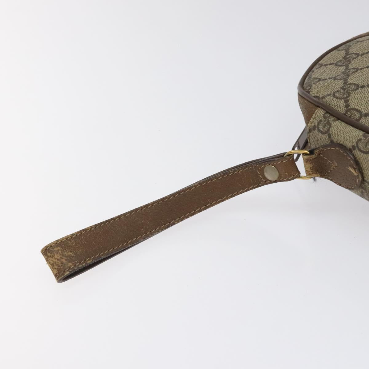 GUCCI GG Supreme Web Sherry Line Clutch Bag PVC Beige 89 01 034 Auth ep9131