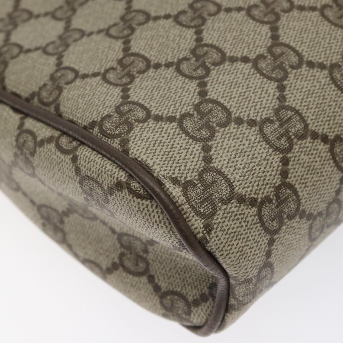 GUCCI GG Supreme Web Sherry Line Clutch Bag PVC Beige 75 01 012 Auth ep9136