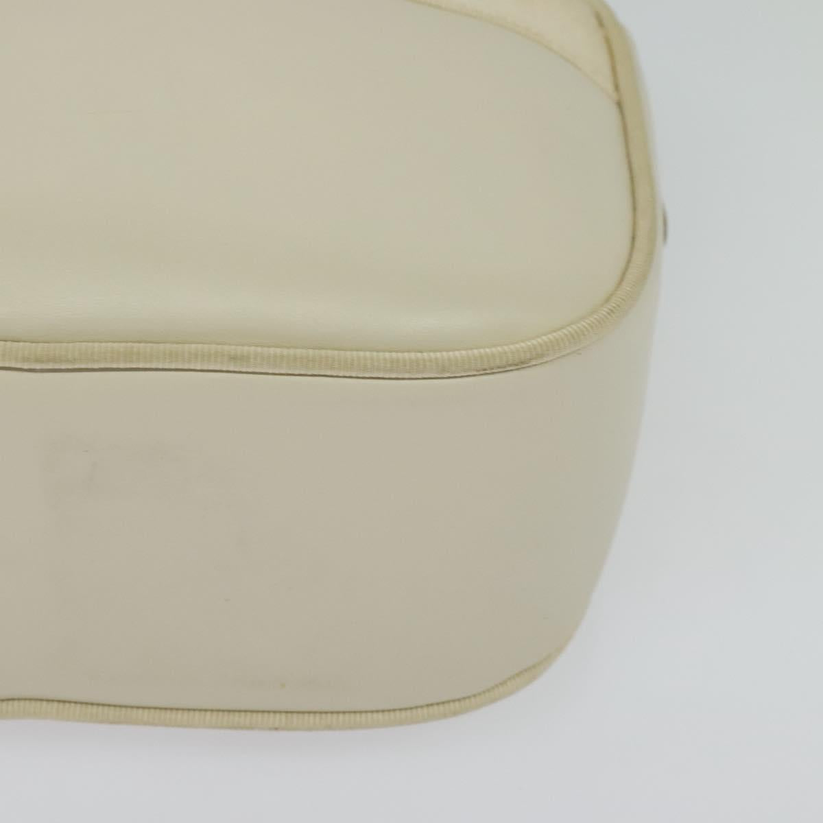 Salvatore Ferragamo Vala Shoulder Bag Leather White Gold Auth ep9145