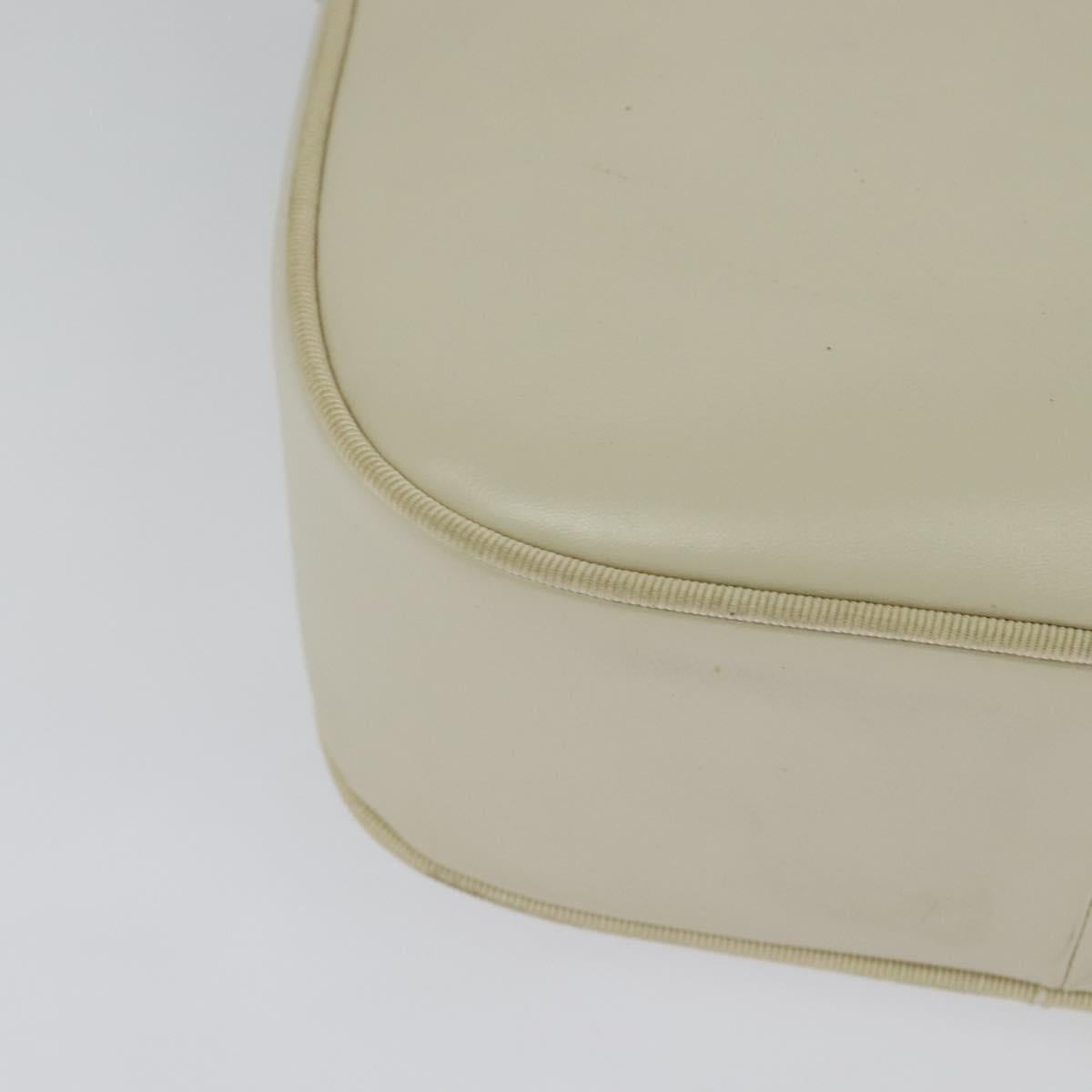 Salvatore Ferragamo Vala Shoulder Bag Leather White Gold Auth ep9145