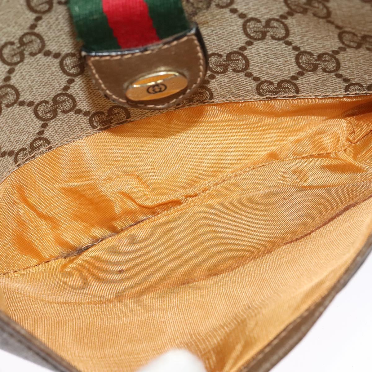 GUCCI GG Supreme Web Sherry Line Bag PVC Beige Gold 89 02 032 Auth ep9160