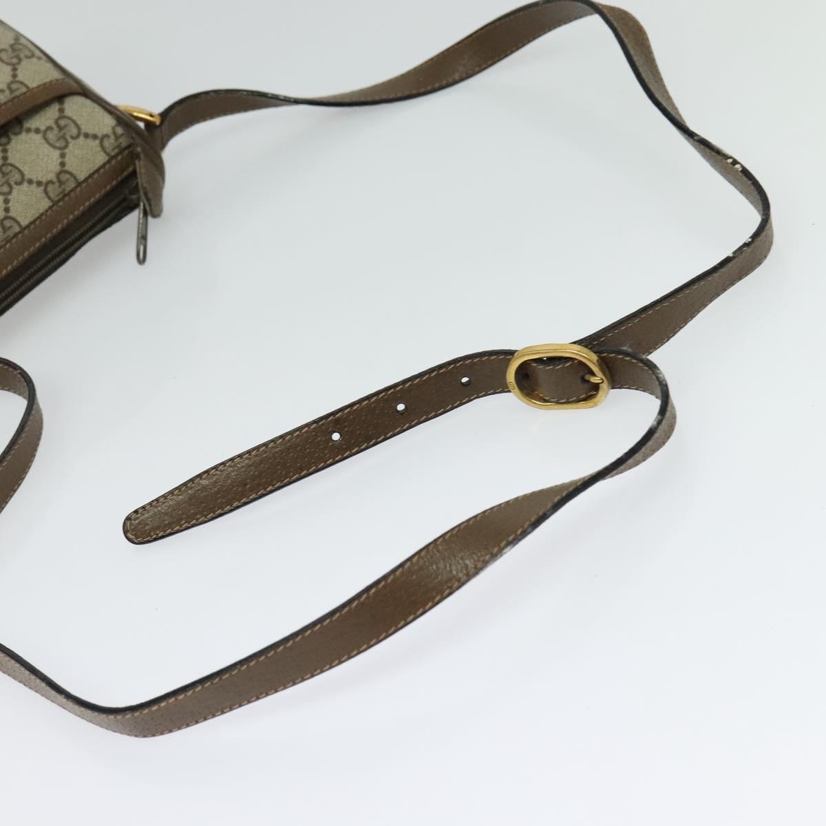 GUCCI GG Supreme Web Sherry Line Bag PVC Beige Gold 89 02 032 Auth ep9160