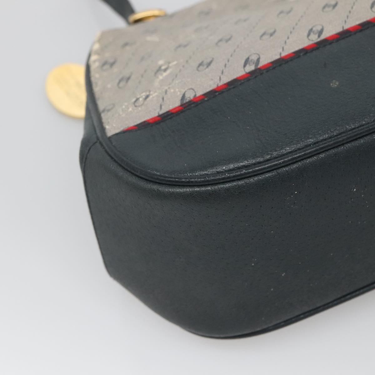 GUCCI Shoulder Bag PVC Leather Navy Gold 116 02 107 Auth ep9165