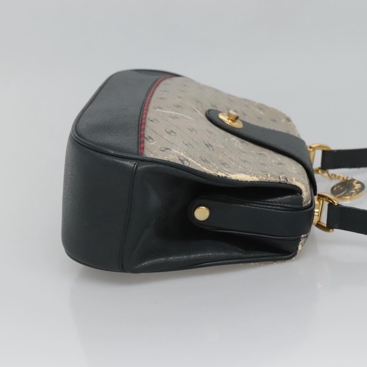 GUCCI Shoulder Bag PVC Leather Navy Gold 116 02 107 Auth ep9165