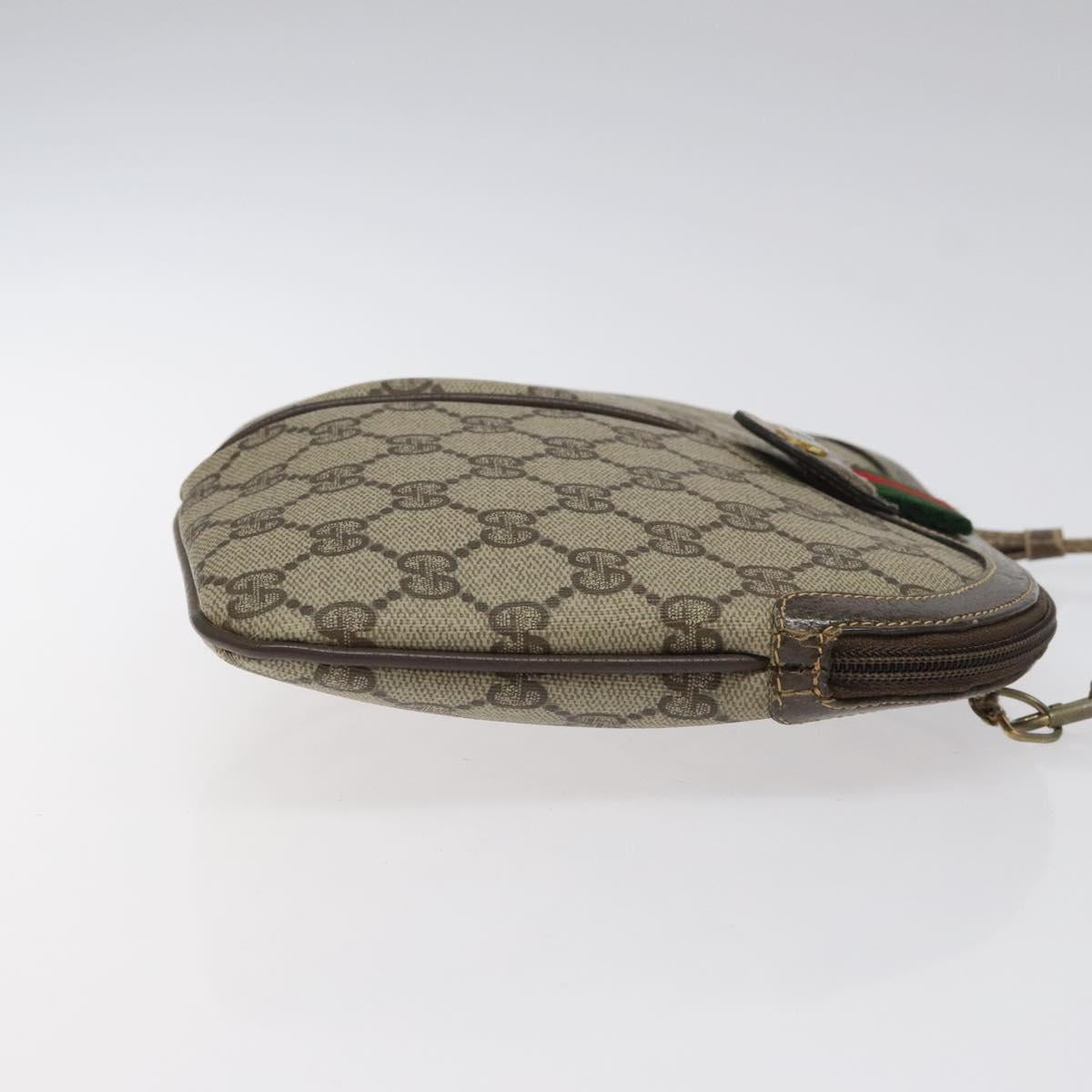 GUCCI GG Supreme Web Sherry Line Shoulder Bag PVC Beige 904 02 047 Auth ep9173