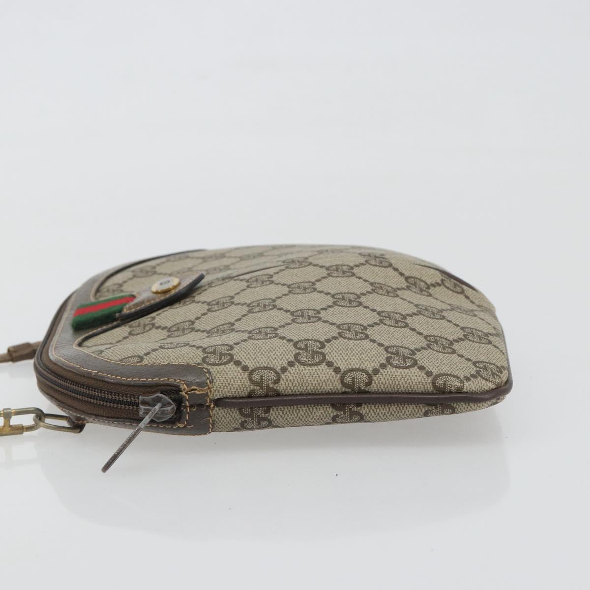 GUCCI GG Supreme Web Sherry Line Shoulder Bag PVC Beige 904 02 047 Auth ep9173