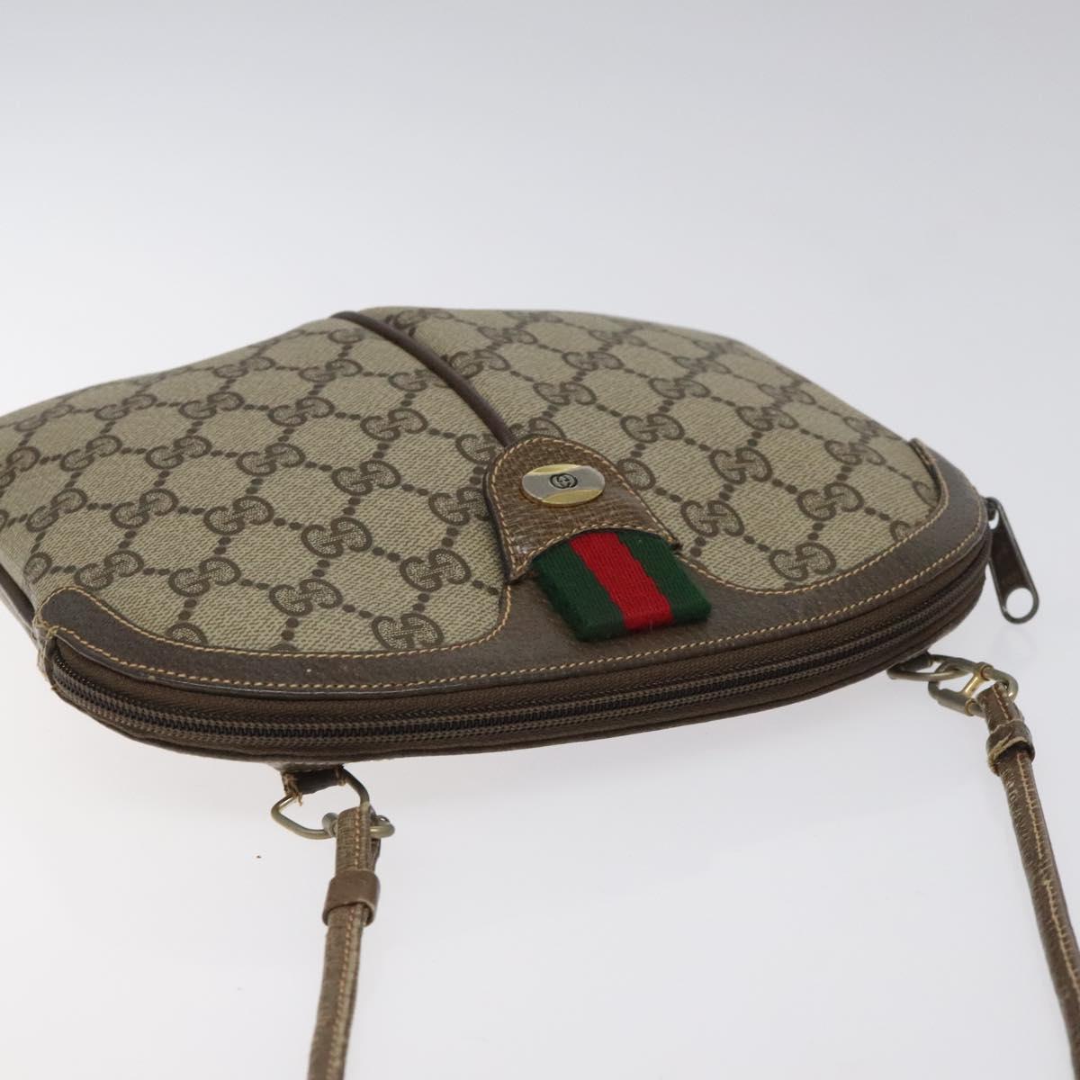 GUCCI GG Supreme Web Sherry Line Shoulder Bag PVC Beige 904 02 047 Auth ep9173
