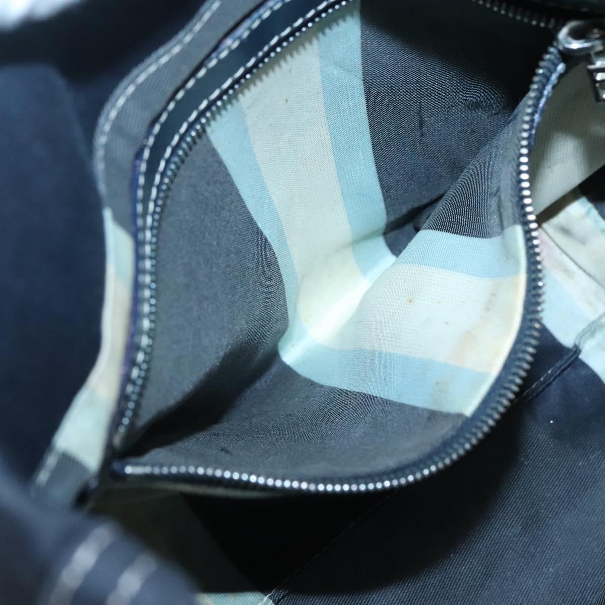 FENDI Shoulder Bag Canvas Navy Silver Auth ep9176