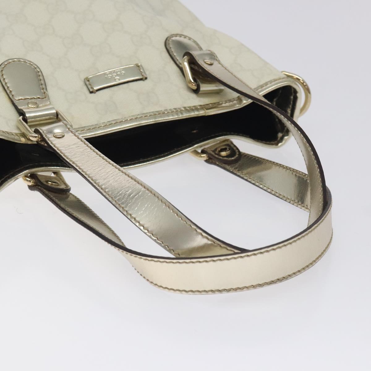 GUCCI GG Supreme Tote Bag PVC White Gold 189897 Auth ep9198