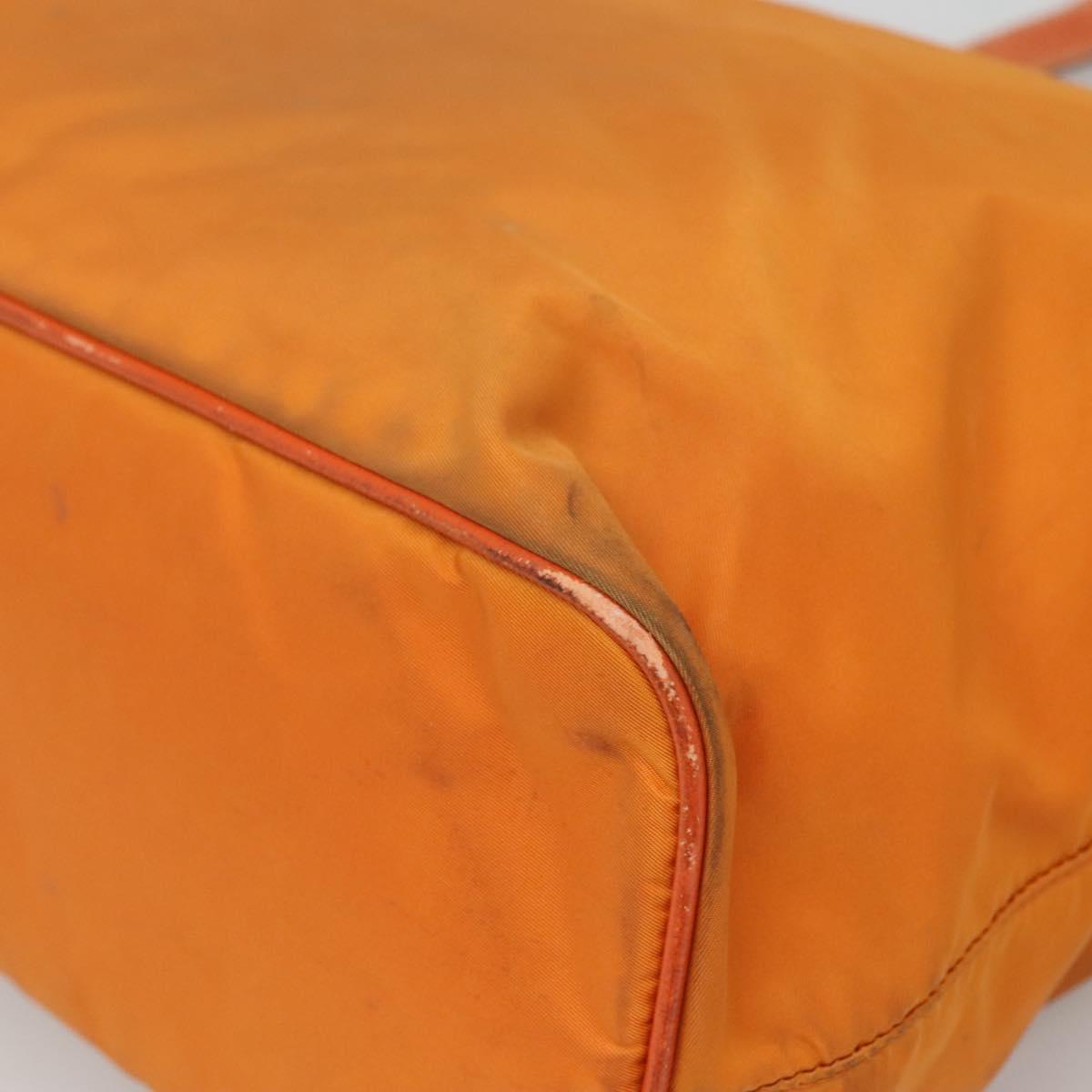 PRADA Tote Bag Nylon 2way Orange Gold Auth ep9199