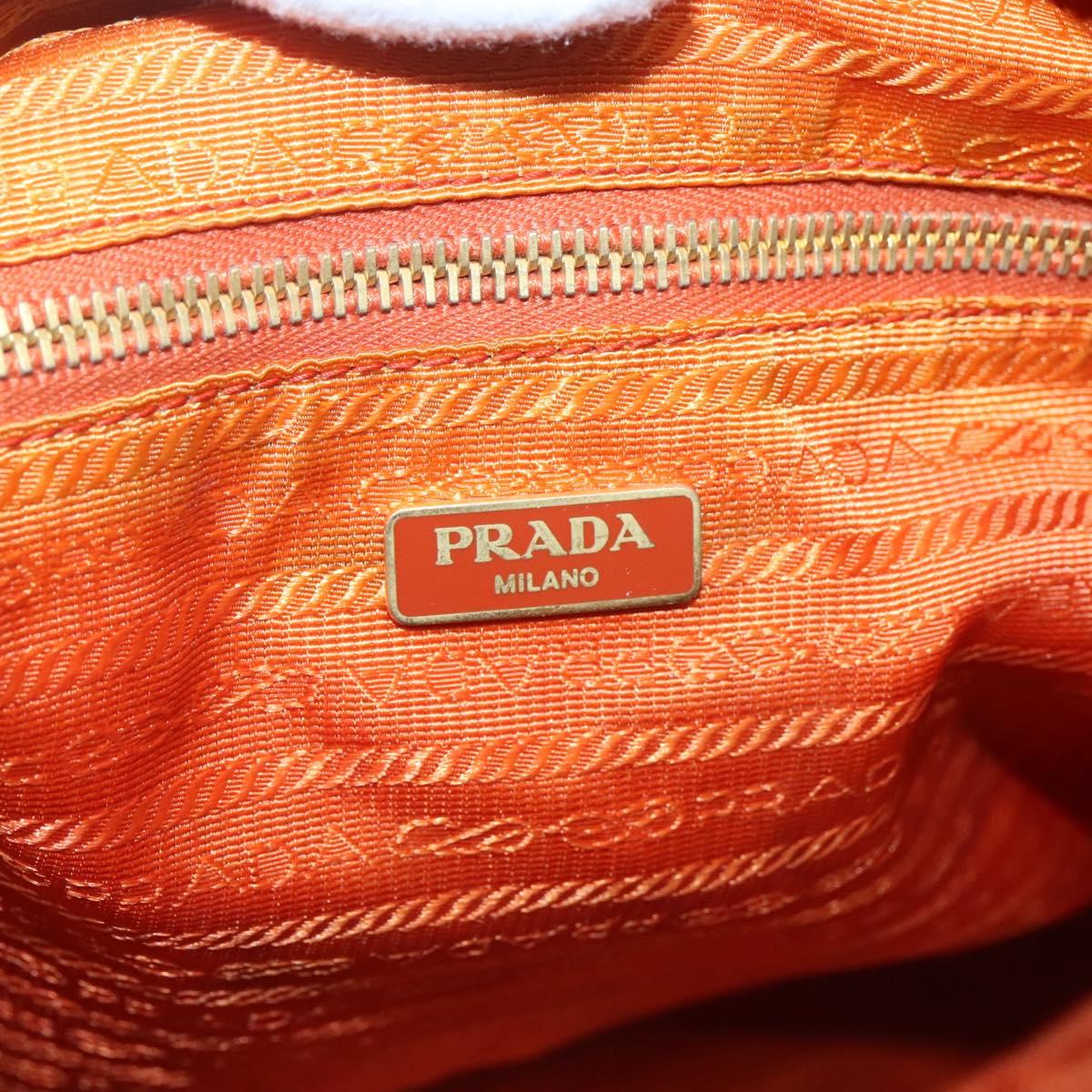 PRADA Tote Bag Nylon 2way Orange Gold Auth ep9199